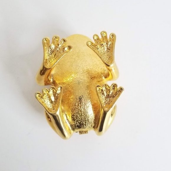 Gold Tone Frog Trinket Box - Picture 7 of 8